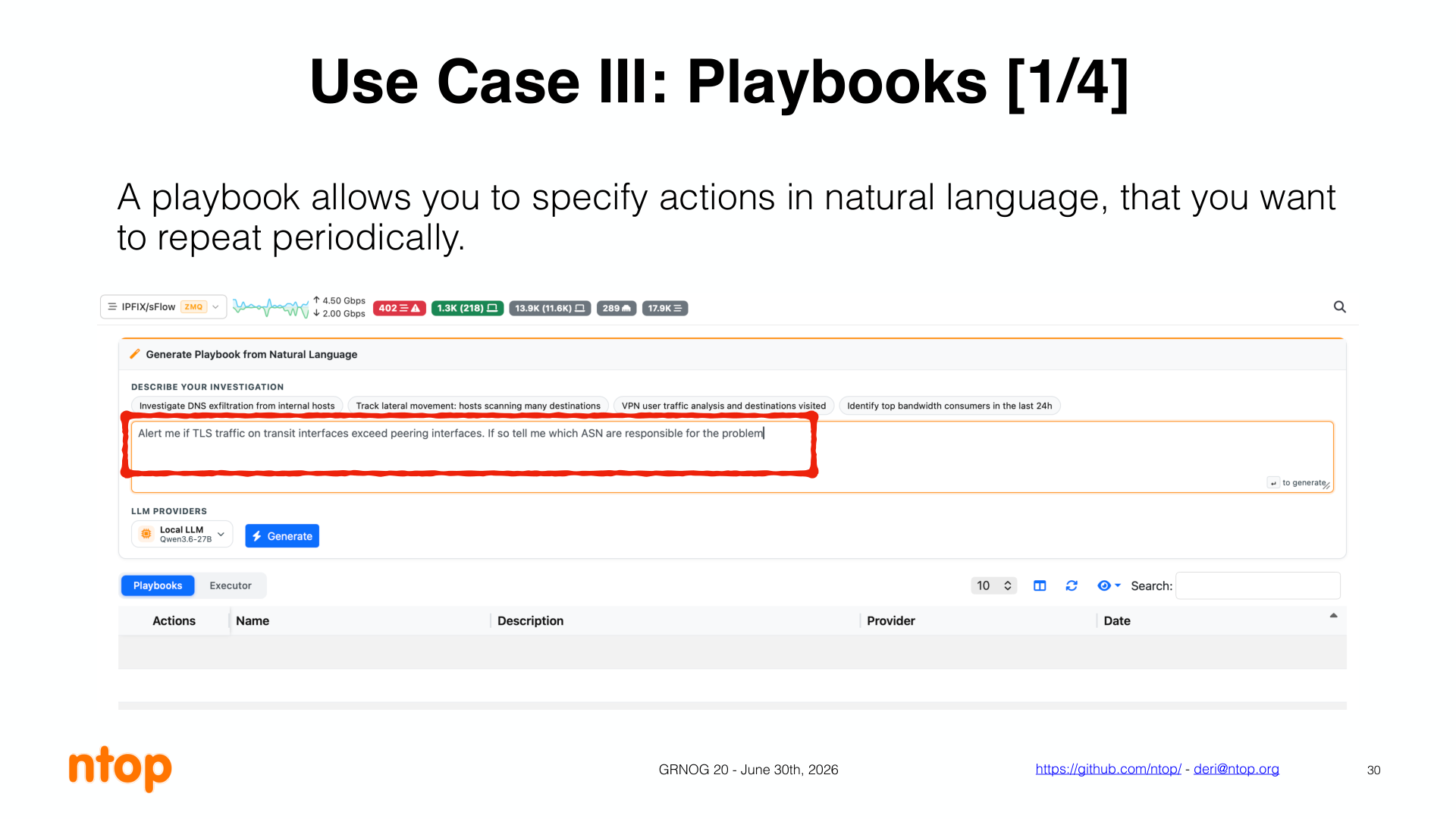 Geração de um playbook a partir de uma descrição em linguagem natural